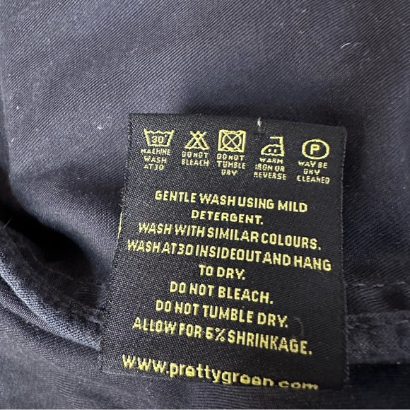 Pretty Green Utility Jacket Black Dark Grey Size L Casual Workwear - Picture 14 of 14